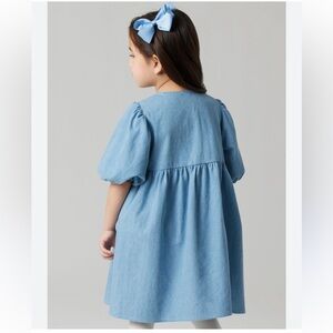 Blue Denim Puff Sleeve Dress | 10-12Years